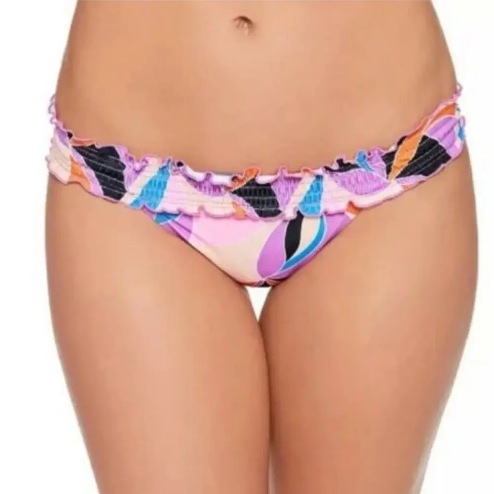 Salt+Cove smocked multicolor bikini swim bottom